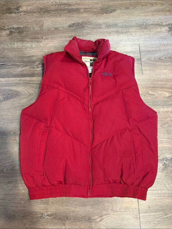 Wrangler Other - Wrangler Outerwear Men's Puffer Vest Red Flannel Down Cowboy Full Zip Size L